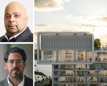 Tyko Capital's Adi Chugh (top), Terra Group's David Martin (bottom), and a rendering of Mr. C Hotel and Residences West Palm Beach.