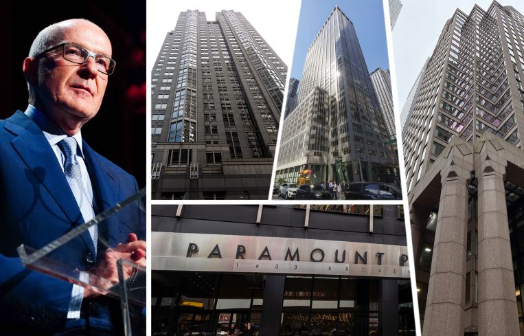 Paramount Group Chairman, President and CEO Albert Behler, 1325 Avenue of the Americas (clockewise from top left), 1301 Avenue of the Americas, 31 West 52nd Street, and 1633 Broadway.