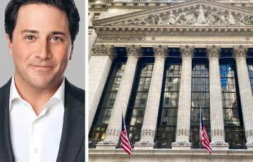 Michael Arougheti, co-founder and CEO of Ares Management, and the New York Stock Exchange.