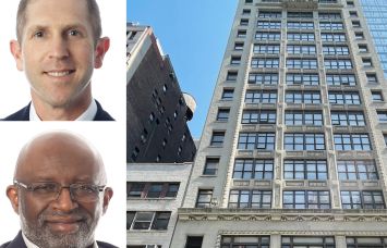 ABS Partners's Ben Waller (top) and Colin Godwin (bottom), and 29 West 38th Street.