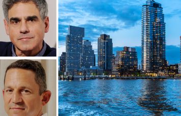 David Dishy of LXMD (top), Matt Schwartz, Co-CEO of The Domain Companies (bottom), and the Greenpoint, Brooklyn, waterfront.