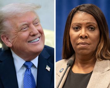 President Donald Trump (left) and New York State Attorney General Letitia James (right).