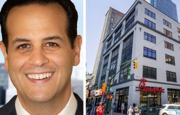 Eric Tanjeloff, managing principal at White Oak Real Estate Capital, and 300 West 43rd Street.