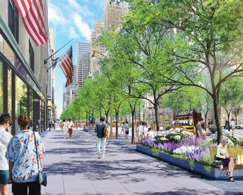 A rendering showing planned changes to Fifth Avenue.