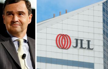 JLL CEO Christian Ulbrich and a JLL office building.