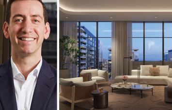 Jason Bordenick, partner at Maxim Capital, and a conceptual rendering of Waldorf Astoria Residences Denver Cherry Creek.