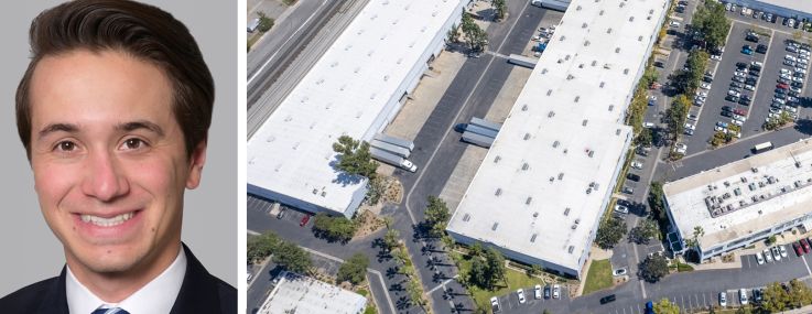 Cushman & Wakefield's Jeff Chiate (top) and Matt Leupold (bottom), and The Concourse in the City of Industry, Calif.