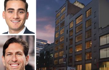 Meridian Capital Group's John Roesch (top), Compass's Yossi Capland (bottom), and 513-531 West 26th Street.