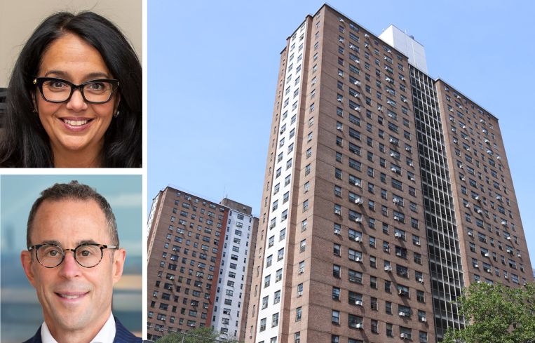NYCHA's Lisa Bova-Hiatt (top), Related Companies's Jeff Blau (bottom), and Fulton Houses.