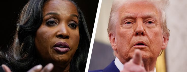 Federal Reserve Governor Lisa Cook (left) and President Donald Trump (right).
