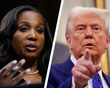 Federal Reserve Governor Lisa Cook (left) and President Donald Trump (right).