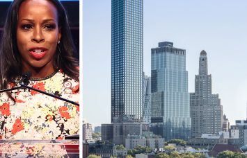 Vistria Group's Margaret Anadu and a rendering of One Third Avenue (far left).