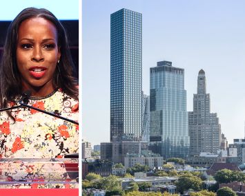 Vistria Group's Margaret Anadu and a rendering of One Third Avenue (far left).