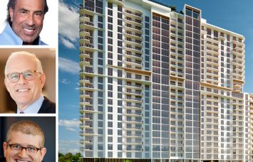 Shoma Group's Masoud Shojaee (top), Forman Capital's Brett Forman (center) and Ben Jacobson (bottom), and a rendering of Shoma Bay.