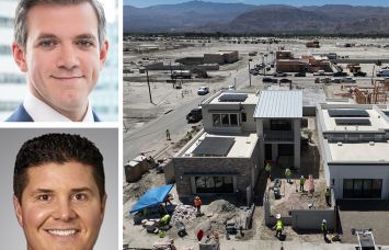 Intervest Capital Partners CEO Mike Gontar (top), Builders Capital CEO and Principal Robert Trent (bottom), and construction of Cotino in Rancho Mirage, Calif.
