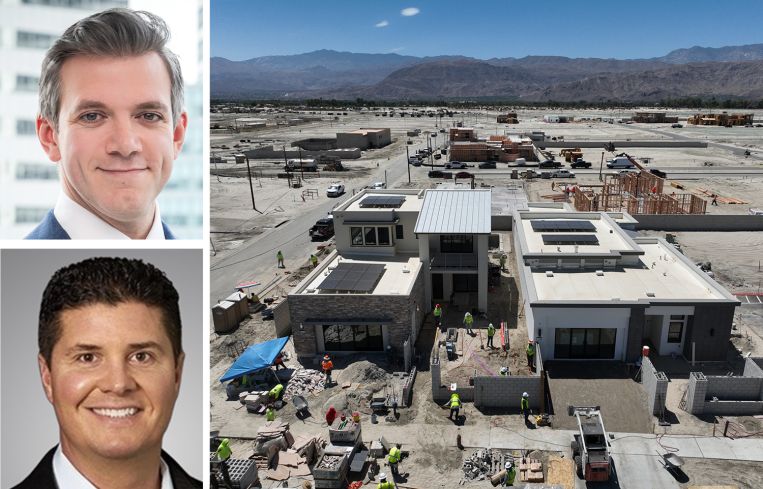 Intervest Capital Partners CEO Mike Gontar (top), Builders Capital CEO and Principal Robert Trent (bottom), and construction of Cotino in Rancho Mirage, Calif.