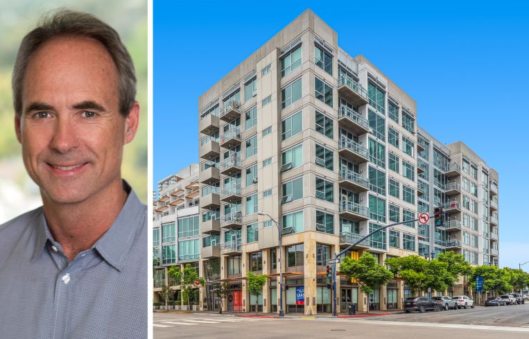 Lowe co-CEO Mike Lowe and Tenth & G Apartments, San Diego.