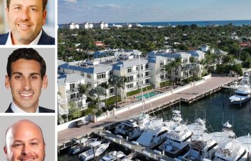 Berkadia’s Mitch Sinberg (top), Scott Wadler (center), and Brad Williamson (bottom), and the HAVN Residences on Singer Island.