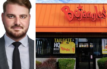 Tri State Commercial Realty's Moshe Akiva and a Bojangles location in Maryland.