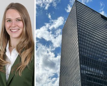 Colliers's Rachel Kirkham and 1 State Street.