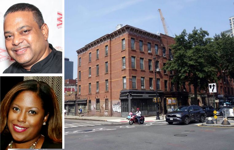 Lolo’s Seafood Shack owners Raymond Mohan (top) and Leticia Young-Mohan (bottom) and 570 Vanderbilt Avenue, Brooklyn.