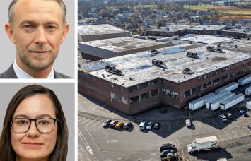 Cushman & Wakefield's Rico Murtha (top) and Helen Paul (bottom) and the Inwood Logistics Center, Inwood, N.Y.