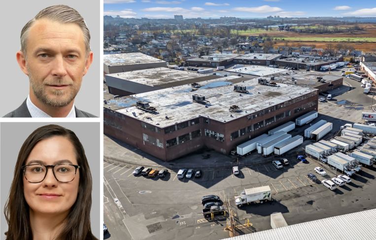 Cushman & Wakefield's Rico Murtha (top) and Helen Paul (bottom) and the Inwood Logistics Center, Inwood, N.Y.