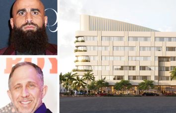 RIVANI's Robert Rivani (top), Playboy CEO Ben Kohn (bottom), and a rendering of Rivani MIami Beach.