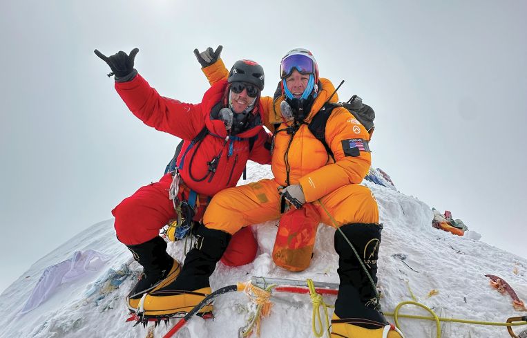 Roberto Tico Morales and Matt Ferrari on top of Everest