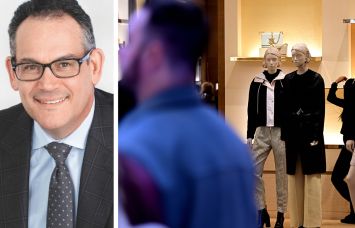 Simon Property Group CEO David Simon and shoppers in a the King of Prussia Mall, a Simon Property Group property.