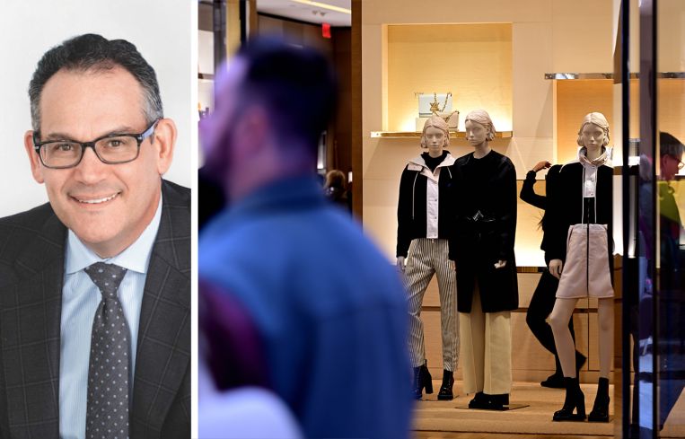 Simon Property Group CEO David Simon and shoppers in a the King of Prussia Mall, a Simon Property Group property.