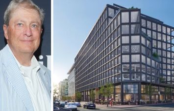 AllianceBernstein President and CEO Seth Bernstein and a rendering of 2100 M Street NW, Washington, D.C.