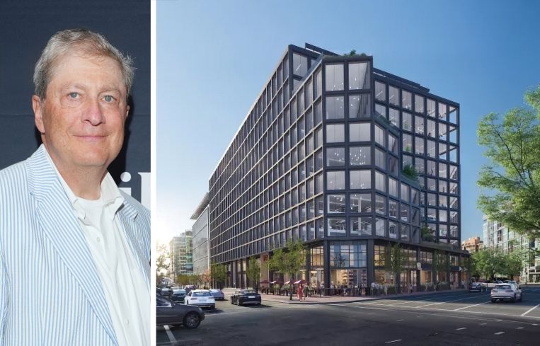 AllianceBernstein President and CEO Seth Bernstein and a rendering of 2100 M Street NW, Washington, D.C.