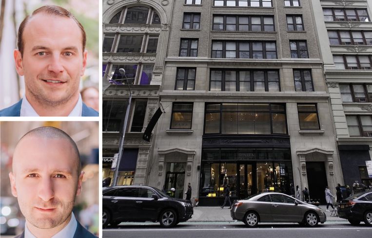 Platinum Commercial's Steven Evans (top) and Emre Bozkurt (bottom) and 101 Fifth Avenue.