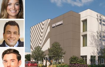Catal Group's Trisha Connolly Horowitz (top), Woodglen Investment's Scott Maslin (center), Colliers's Dylan Kane (bottom), and Kirksey Commons at 1501 North Dixie Highway, West Palm Beach, Fla.