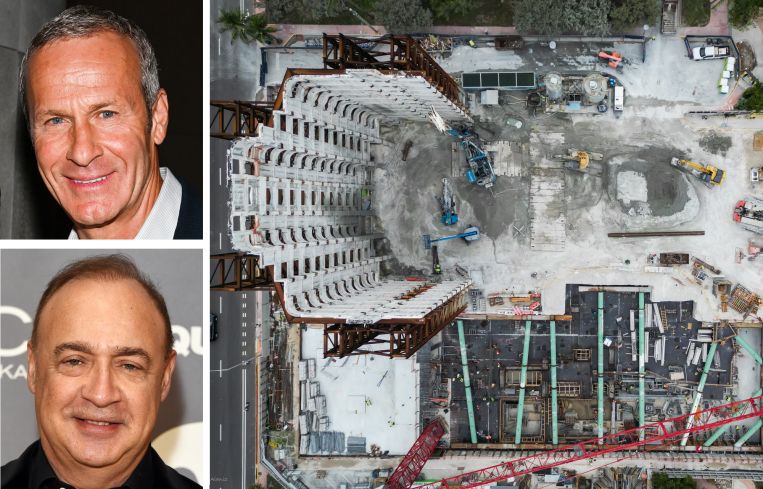 Vlad Doronin (top), Len Blavatnik (bottom), and construction on Aman Residences, Miami Beach.