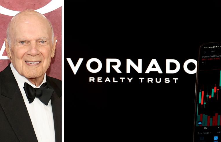 Vornado Realty Trust CEO Steven Roth and the Vornado logo.