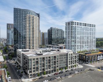 The Olivia and Willamette Tower, a pair of neighboring luxury multifamily residences in Portland, Oregon.