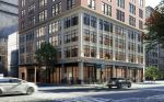 The outside of One NoMad, the street-level facade will feature a revised steel and aluminum curtain wall system.