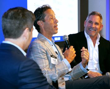 Jeff DiModica (center) and Grant Cardone (right) speak on a panel at the Commercial Observer Institutional Investor and Private Equity Forum on Wednesday.