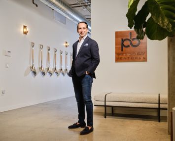 Cyrus Sanandaji at Presidio Bay Ventures's San Francisco office.