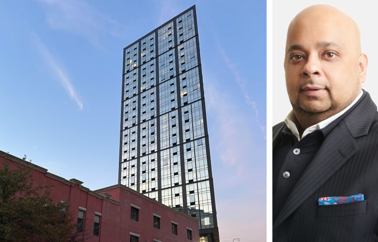 Adi Chugh, founder and CEO of TYKO Capital, and 626 Newark Avenue, Jersey City, N.J.