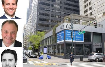 Newmark's Adam Weinblatt (top), Jason Pruger (center), and Jason Stein (bottom), and 622 Third Avenue.