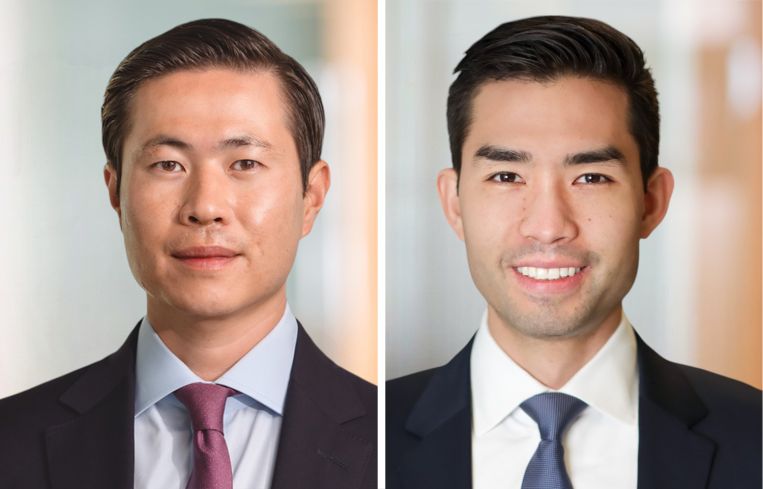 Beach Point Capital's Andrew Chen (left) and Shin Bowers.
