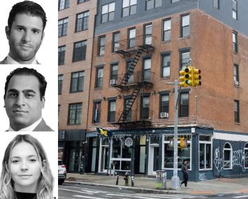 Newmark's Andrew Stern (top), Ravi Idnani (center), and Julia Singer (bottom), and 94 Avenue A.