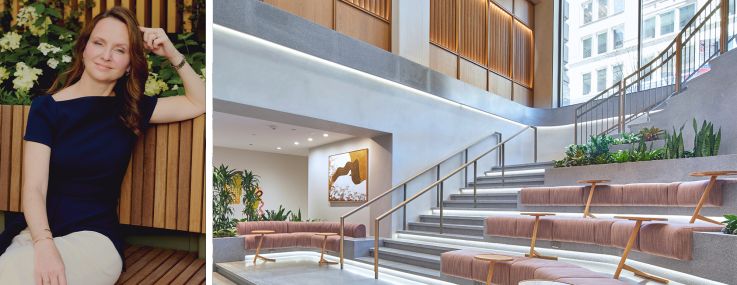 Hilary Spann, EVP, New York Region at BXP; interior, 360 Park Avenue South.