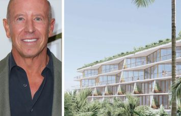 Barry Sternlicht, chairman and CEO of Starwood Capital, and a rendering of the proposed expansion of Standard Hotel in Miami Beach, Fla.