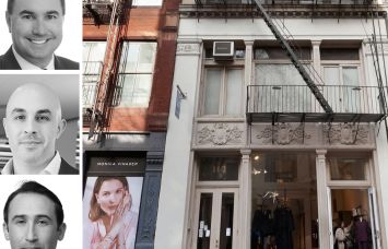 JLL's Brendan Maddigan (top), Michael Mazzara (center), and Ethan Stanton (bottom), and 149 Spring Street.