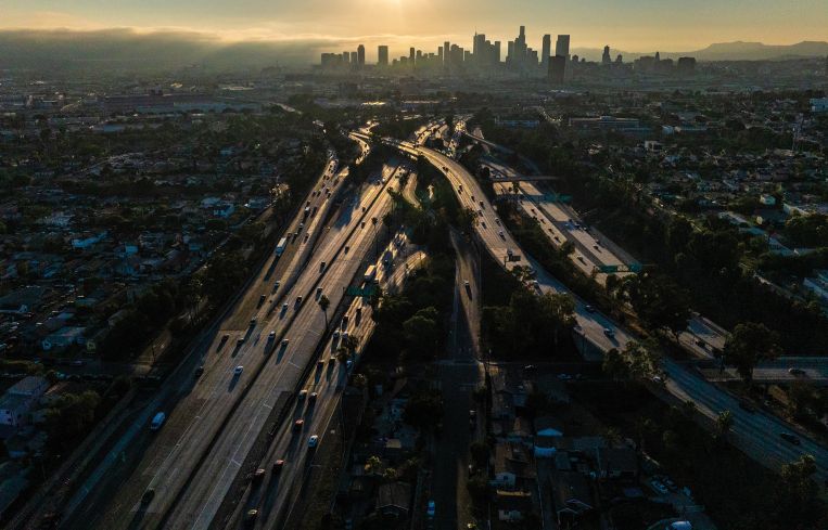 An aerial photo of Downtown L.A.