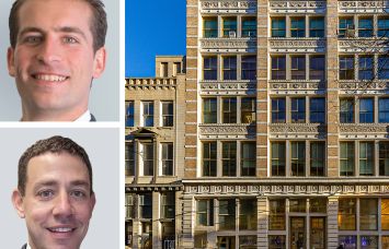 CBRE's Eddie Sisca (top) and David Opper, and 64 Wooster Street.